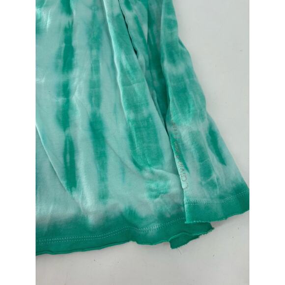 Calvin Klein T Shirt Womens Medium Blue Green Tie Dye Short Sleeves V Neck - Picture 13 of 16
